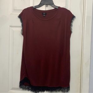 Lace-Up Maroon shirt